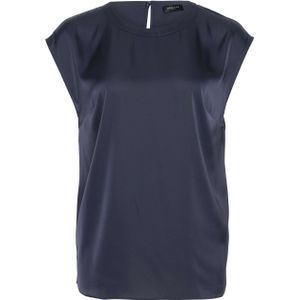 Nenette Top blauw (Maat: 42) - Effen - Halslijn: Ronde hals,