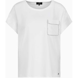 Monari T-shirt wit (Maat: 42) - Effen - Halslijn: Ronde hals,