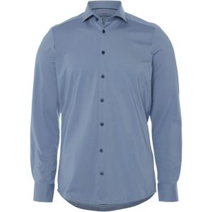 Pure Heren overhemd lange mouw blauw (Maat: 38) - Effen