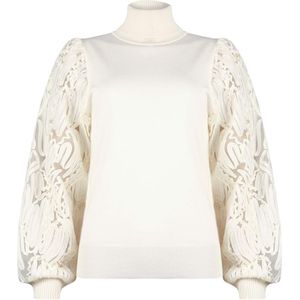Poools Dames coltrui ecru (Maat: 36) - Effen - Halslijn: Col,