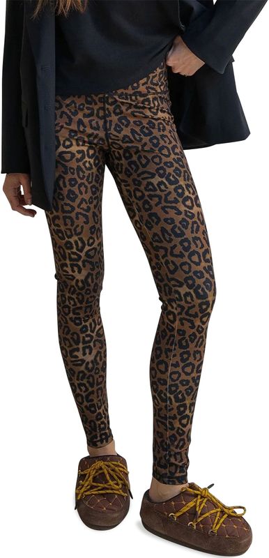 Penn & Ink - W25C306 - Legging - Donker bruin - Animalprint
