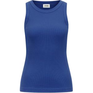 Drykorn Dames top blauw (Maat: S) - Effen - Halslijn: Ronde hals,