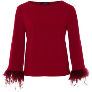 Ana Alcazar Blouse rood (Maat: 38) - Effen - Halslijn: Ronde hals,