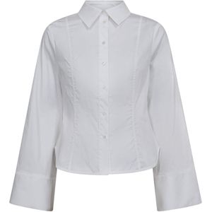 Co'Couture - Blouse - Wit - Effen - Halslijn: Polokraag