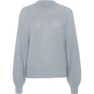 Drykorn Trui blauw (Maat: L) - Effen - Halslijn: Opstaande kraag,