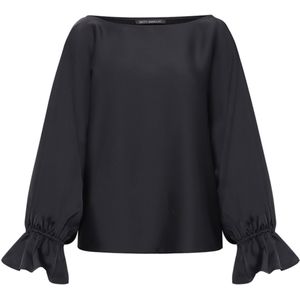 Betty Barclay Dames blouse zwart (Maat: 36) - Effen - Halslijn: Boothals,