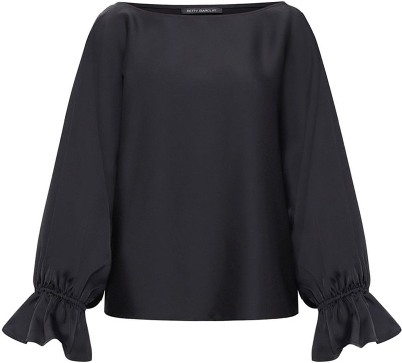 Betty Barclay Dames blouse zwart (Maat: 36) - Effen - Halslijn: Boothals,