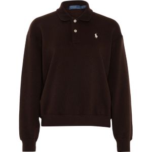 Ralph Lauren Dames trui bruin (Maat: L) - Effen - Halslijn: Polokraag,