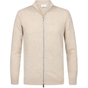 Profuomo Vest beige (Maat: L) - Mélange - Halslijn: Opstaande kraag,