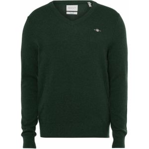 Gant Heren trui groen (Maat: 2XL) - Effen - Halslijn: V-hals,