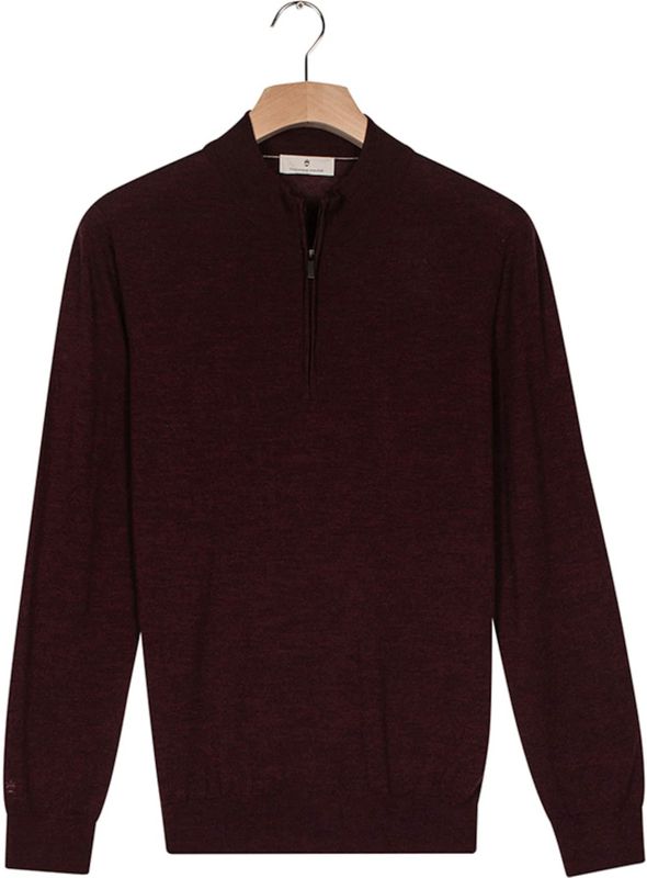 Thomas Maine - Trui - Bruin - Half Zip
