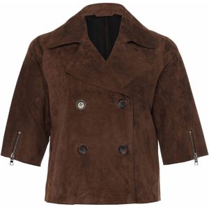 BTF-CPH Dames leren jas bruin (Maat: 38)