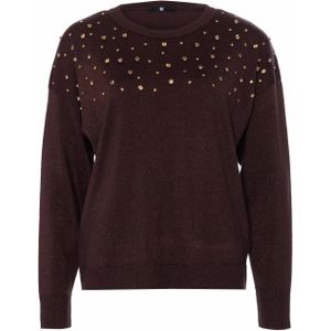 Private Label Company Sweater bruin (Maat: L) - Glitter - Halslijn: Ronde hals,