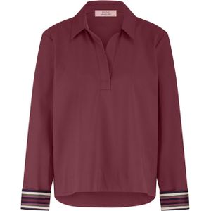 Studio Anneloes - Blouse - Bordeaux - Effen - Halslijn: Polokraag
