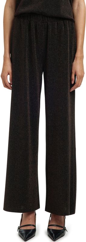 Selected Femme - Slfanja HW Relaxed Pants - Broek - Bruin - Hoge Taille - Wijde Pijpen