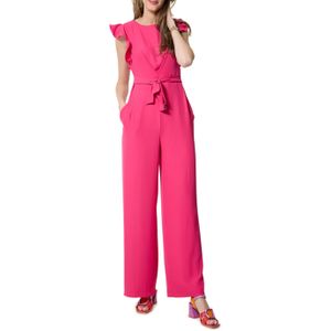Rinascimento Diana B-04/24 Tuta Palazzo jumpsuit roze (Maat: XS) - Effen - Halslijn: Ronde hals,