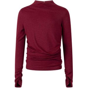 AI&KO - Longsleeve - Bordeaux - Glitter - Halslijn: Opstaande Kraag