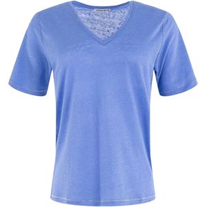 Anna Blue T-shirt blauw (Maat: L) - Mélange - Halslijn: V-hals,