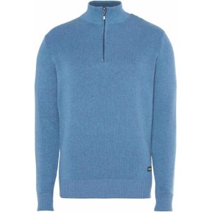 Baileys Trui met rits blauw (Maat: 3XL) - Mélange - Halslijn: Opstaande kraag met rits,