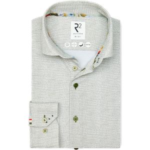 R2 Amsterdam Heren overhemd extra lange mouw groen (Maat: 39)