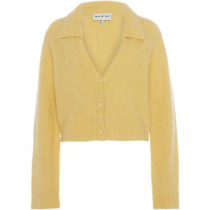 Munthe Dames vest geel (Maat: 40) - Effen - Halslijn: V-hals,