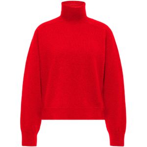 Drykorn Dames trui rood (Maat: L) - Effen - Halslijn: Col,