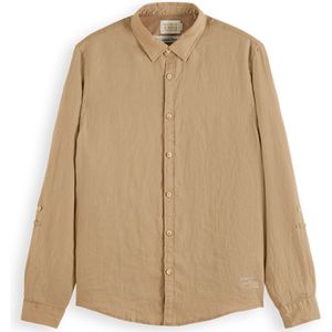 Scotch & Soda Overhemd lange mouw beige (Maat: XL) - Effen