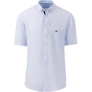 Fynch-Hatton Overhemd korte mouw blauw (Maat: XL) - Streep