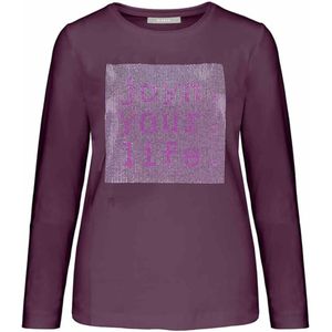 Bianca - Longsleeve - Paars - TekstGlitter - Ronde Halslijn