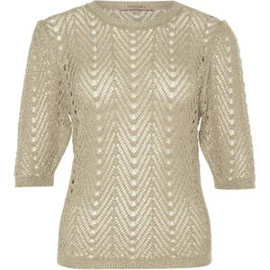 Twinset Trui goud (Maat: M) - Glitter - Halslijn: Ronde hals,