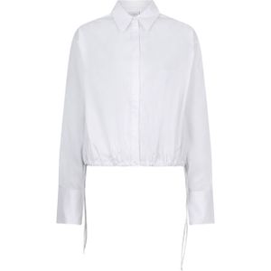 Dante6 Blouse wit (Maat: 40) - Effen - Halslijn: Polokraag,