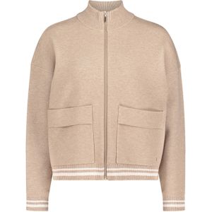 Betty en Co Dames vest beige (Maat: 46) - Mélange - Halslijn: Opstaande kraag,