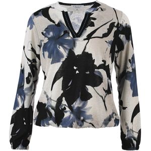 Enjoy Dames longsleeve blauw (Maat: S) - Halslijn: V-hals,