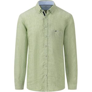 Fynch-Hatton Overhemd lange mouw groen (Maat: L) - Effen