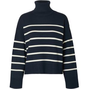 Selected Femme - Slfkamma LS Knit Roll Neck Sweater - Blauw - Dames