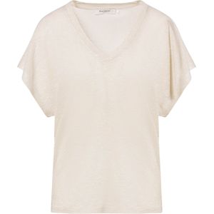 Beaumont - T-shirt - Beige - Glitter - V-hals