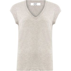 CC Heart T-shirt grijs (Maat: XL) - Effen - Halslijn: V-hals,