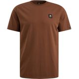 Vanguard - Heren T-shirt - Bruin - Effen - Korte Mouwen - Ronde Halslijn
