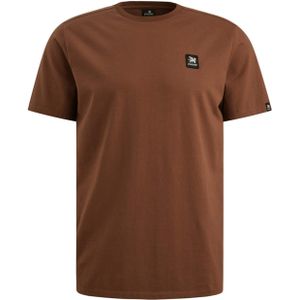 Vanguard - Heren T-shirt - Bruin - Effen - Korte Mouwen - Ronde Halslijn