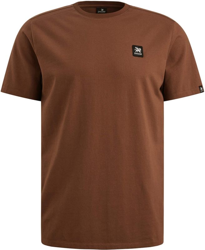 Vanguard - Heren T-shirt - Bruin - Effen - Korte Mouwen - Ronde Halslijn