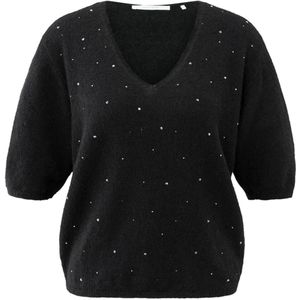 YAYA Dames trui zwart (Maat: XS) - Halslijn: V-hals,