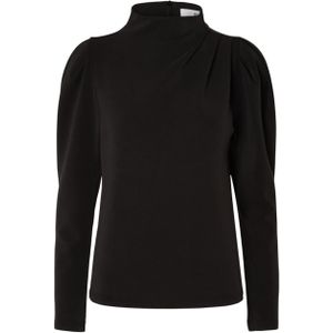 Selected Femme Longsleeve zwart (Maat: L) - Effen - Halslijn: Opstaande kraag,