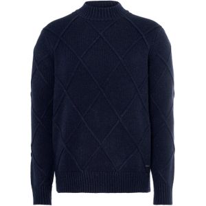 Seven Dials Trui blauw (Maat: S) - Halslijn: Opstaande kraag,