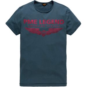 PME Legend Heren t-shirt blauw (Maat: S) - Tekst - Halslijn: Ronde hals,