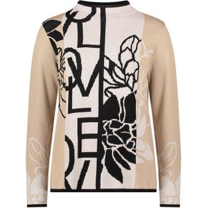 Betty Barclay - So Cosy Dames trui beige (Maat: 38) - Halslijn: Opstaande kraag,