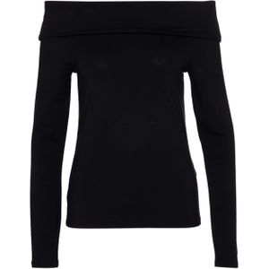 CHPTR-S T-shirt zwart (Maat: 34) - Effen - Halslijn: Off shoulder,