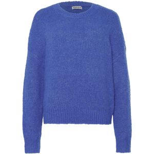 Anna Blue Dames trui blauw (Maat: M) - Effen - Halslijn: Ronde hals,