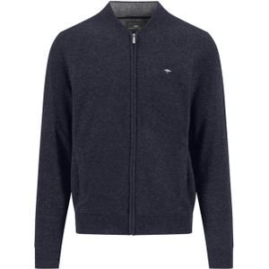 Fynch-Hatton Heren vest blauw (Maat: S) - Effen - Halslijn: Opstaande kraag,