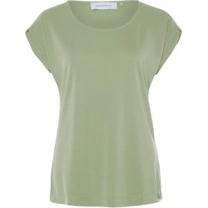 Rino & pelle T-shirt groen (Maat: XS) - Effen - Halslijn: Ronde hals,