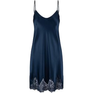 LingaDore - Satijnen Jurk - Sparkling Blue - Met Kanten Details
